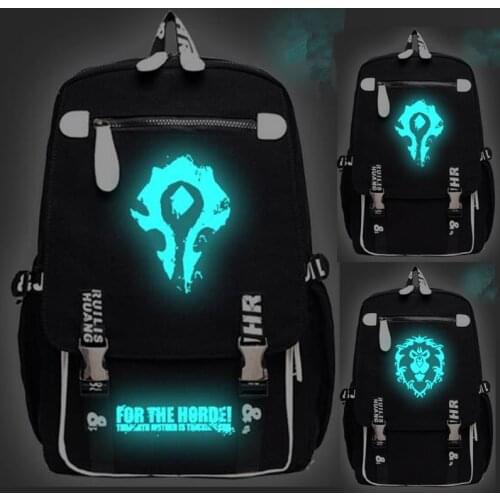 World for For the Horde Backpack Bag Game Zipper Messenger School Book Students Bag