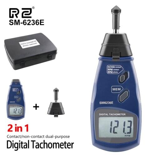 RZ Tachometer Auto Electronic Digital Laser Tachometer RPM Meter Speedometer Non Contact Tachometer Sensor Tester SM6236E