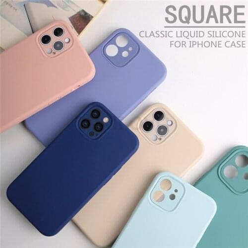 Liquid Soft Case For iPhone 12 Pro Mini Xs Max XR X 8 6 6S 7 PIus Original Silicone Case For iPhone 11 Pro Max SE 2020 SE2 Cover