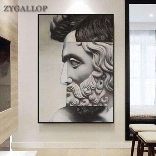 Nordic Abstract Man Statue Canvas Painting Modern Wall Art Picture Michelangelo David Vintage Posters Prints Unique Home Decor
