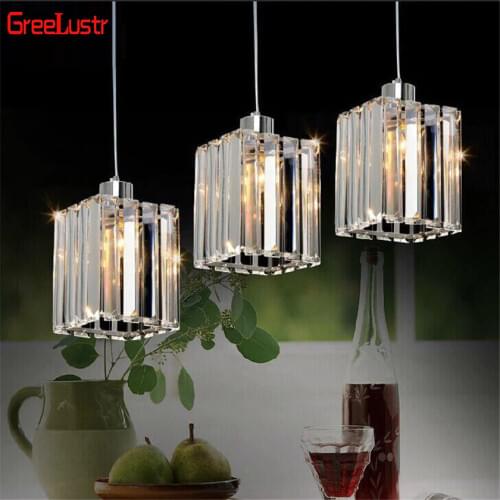 Modern K9 Crystal Pendant Lamps Led Chandelier Hanging Light for Dinning Room Colgante E27 Light Fixtures Home Deco Lustres