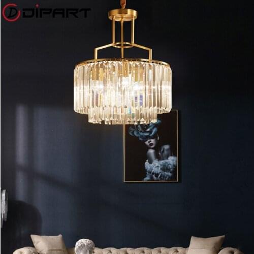 Modern Luxury Crystal Chandeliers Copper Led Lamp For Living room Bedroom Corridor Ceiling Chandelier Lighting lustre cristal