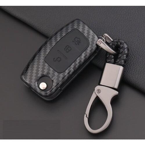 Carbon ABS Car Key Cover key Case for Ford Fiesta Focus 2 Ecosport Kuga Escape Car Flip folding Remote key Case 3 Buttons