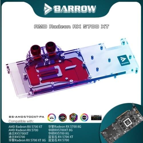 Barrow BS-AMD5700XT-PA GPU Water Block For AMD Founder Radeon RX 5700 XT 8G support original backplate