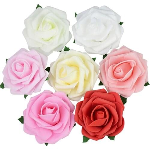 10/20pcs 7cm Artificial PE Foam Rose Flowers Head For Wedding Party Decoration DIY Wreaths Home Decorative Gift Craft Supplies