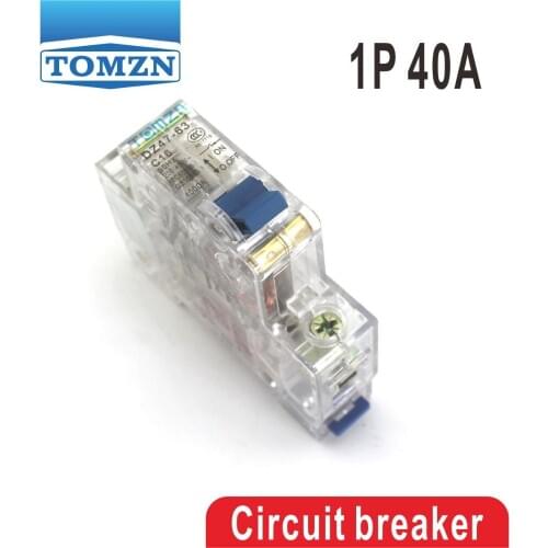 1P 40A 40ampere 230V 50/60HZ Transparent case Mini Circuit breaker MCB C45 type