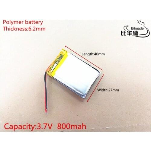 3.7V,800mAH,622740 PLIB; polymer lithium ion / Li-ion battery for GPS,mp3,mp4,mp5,dvd,bluetooth,model toy mobile bluetooth