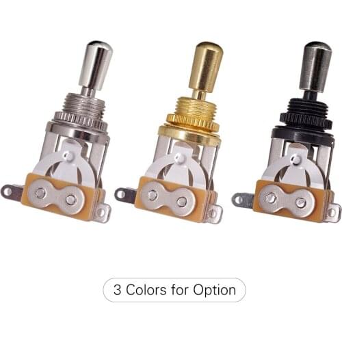 3 Way Short Straight Guitar Toggle Switch Pickup Selector with Brass Hat for Les Paul LP SG Electric Guitars