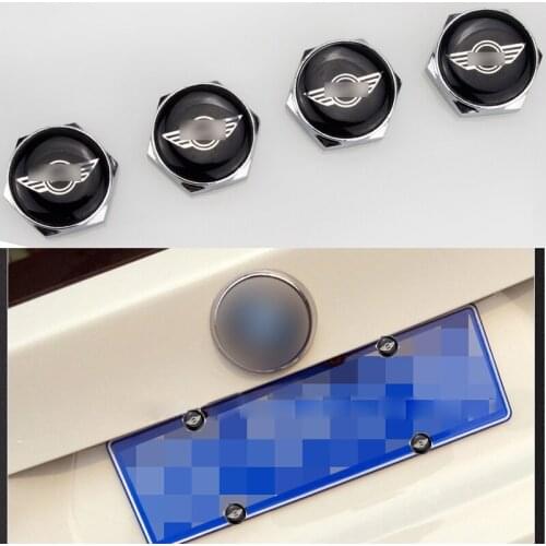 4PCS New Car Stickers License Plate Bolts Screws For BMW MINI Models Exterior Metal Alloy Car Accessory Black