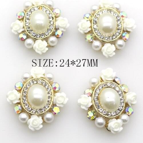 10Pcs/Lot 24*27mm Gold alloy material Diy Suitable for clothing, bows, hair accessories Jewelry accessories For Hand Made Caboch