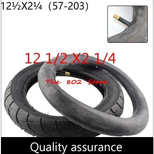 57-203)12 1/2x2 1/4 outer Tire and inner Tube with stright valve fits Many Gas Electric Scooters e-Bike folding Bike bicycle