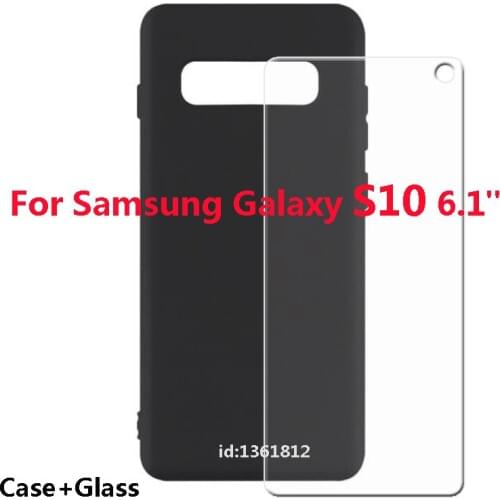 Case For Samsung Galaxy S10 Soft TPU Matte Pudding Telefon Cover Black Anti-Dust Ultra Slim Protection Samsung Galaxy S10 Glass