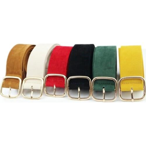 Long Velvet Belt Cloth Dress Belt Female Knot Black Waistband Gold Square Buckle Decorate Coat Sweater Belt Waist Seal Tide BZ97