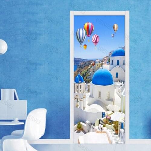 Mediterranean Church Scenery Photo Murals Wallpaper 3D Dining Room Living Room Theme Hotel Door Sticker Waterproof PVC Wallpaper