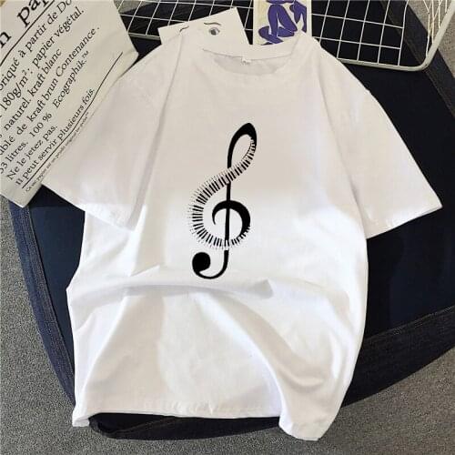 Graphic tees tops Logo notes tshirts women funny t shirt white Tops casual short Camisetas Mujer_T-Shirt