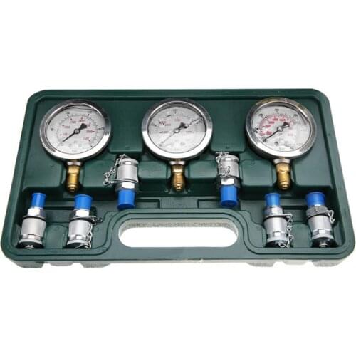Excavator Hydraulic Pressure Test Kit with Testing Point Coupling and Gauge
