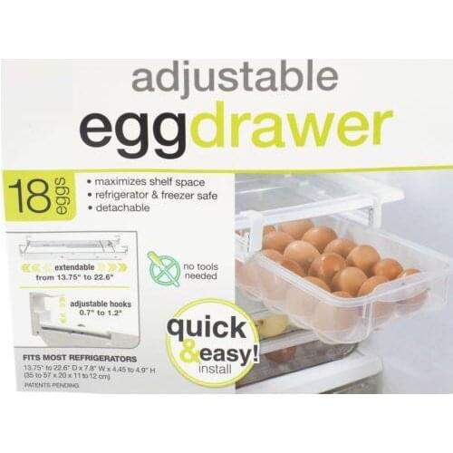Fridge EGG Drawers Refrigerator Pull Out Bins Snap On Drawer 18 EGGS Organizer