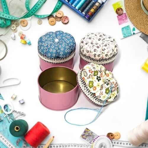Pumpkin Shaped Needle Pin Cushion with Storage Box Pincushion Stitch Needlework A16 21 Dropshipping