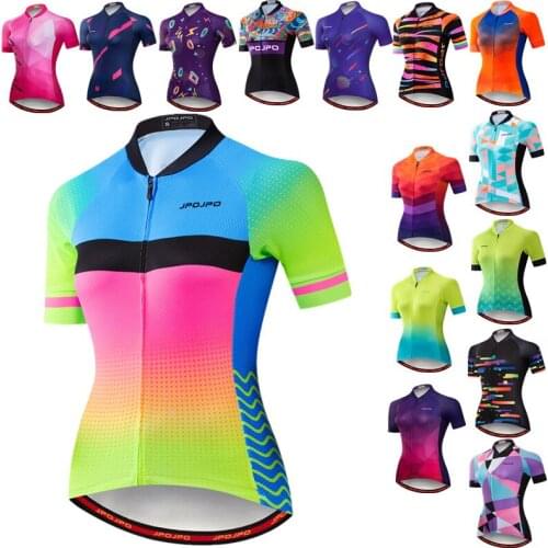 JPOJPO Womens Cycling Jersey Pro Team Bike Jersey Tops Summer Mountain Cycling Clothing Breathable Bicycle Shirt Cycle Clothes