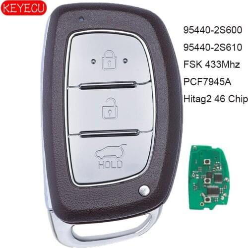 KEYECU Smart Remote Key 3 Button FSK 433Mhz PCF7945A for Hyundai Tucson IX35 2013-2016 P/N : 95440-2S600 / 95440-2S610