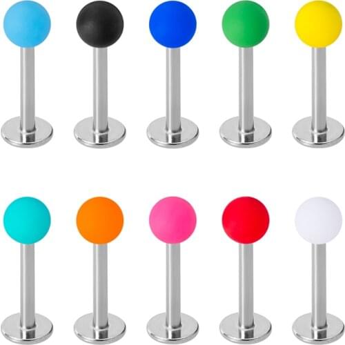 2PCS 16G Acrylic Lip Ring Stud Labret Monroe Piercing Tragus Helix Earring Stud Barbell Cartilage Earrings Studs Body Jewelry