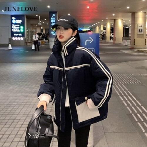 2021 New Winter Cotton-Padded Jacket Womens Short Korean Style Cotton-Padded Jacket Loose Bread Coat Student Tooling Cotton-Pad