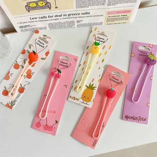 Cute Sweet fruit Rope Smart Phone Strap Lanyards for iPhone 11 12/Samsung Strap Decoration Mobile Phone Strap Rope Phone Charm