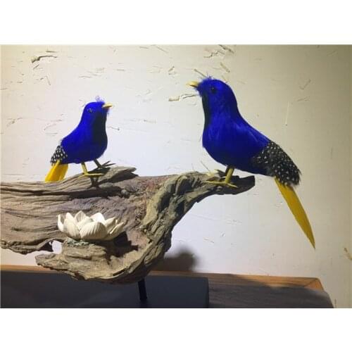 Mini cute simulation blue bird model plastic & furs bird dolls gift about 15cm 0666