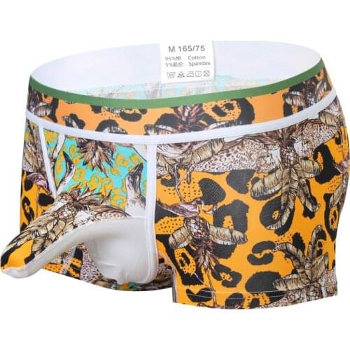 Men Penis Underwear Elephant Nose Big Pouch Boxer Short Underpants Print Comfortable Elastic Crotch Thickening Fad Cotton Boxers