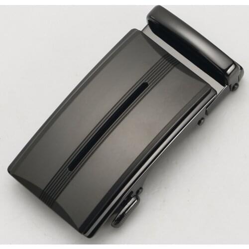 Mens genuine leather belt black automatic buckle trend youth mens leather personality simple business belt buckle head