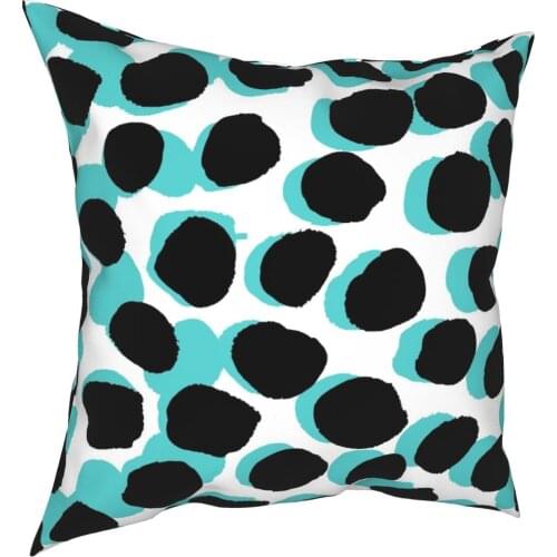 Malea Print Spots Dots Pattern Pillowcase Home Decor Black and White Simple Cushion Cover Throw Pillow for Living Room Polyester