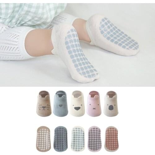 Indoor Baby Socks for 0-3years Baby Girl Boys Floor Non-slip Socks Combed Cotton Soft Comfortable Children Kawai Boat Socks