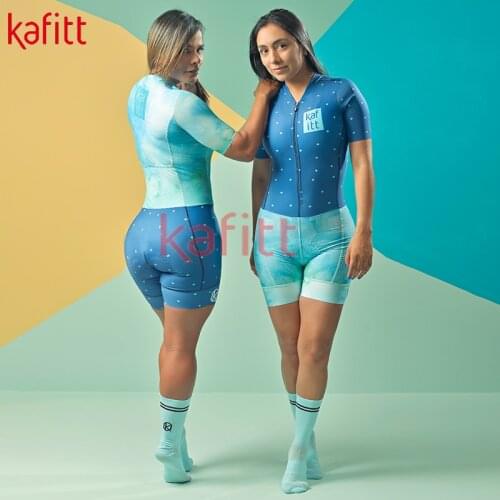 KAFITT New Womens Professional Triathlon Short-sleeved Bicycle Sisters Team Travel Jersey Leotard Racing Team Jersey Suit