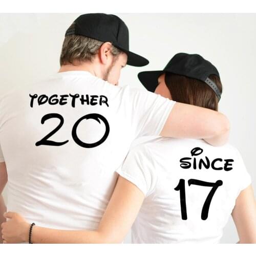 Couple Clothing Together Since 2017 Couple Shirts Honeymoon Casual Tee Couples Shirts Matching Tees Anniversary Wedding Gift