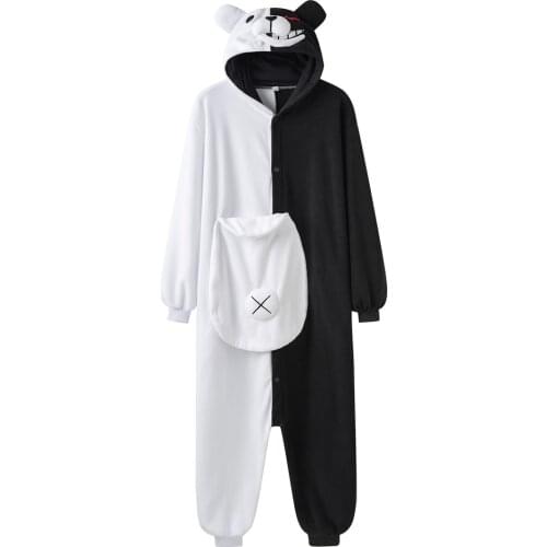 Monokuma Onesie Unisex Cartoon Funny Pajama Animal Bear Kigurumis Halloween Gift Women Gril Overalls Warm Suit Good Quality