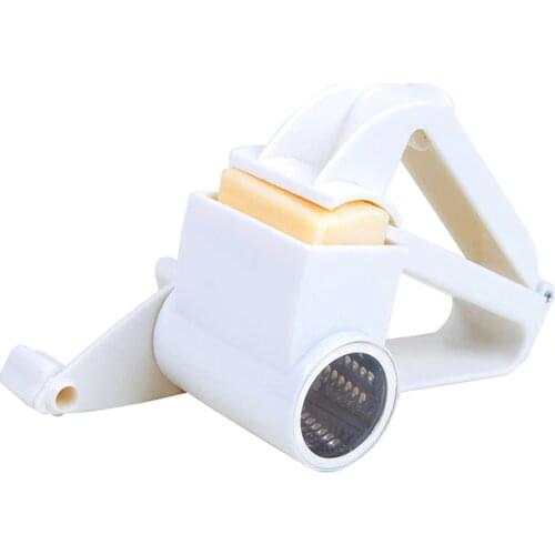 Plastic Hand-Cranked Cheese Grater Rotary Ginger Slicer Grater Cutter for Chocolate with Stainless Steel Drum