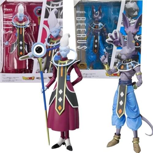 Spot Bandai Shf Dragon Ball Beerus Whis Movable Figure Model Toys Children Birthday Christmas Gifts