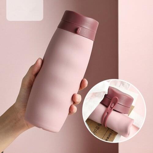 Portable Folding Water Bottle Outdoor Sport Supplies Hiking Camping Soft Flask Water Bottle Bag Food grade silicone bottle