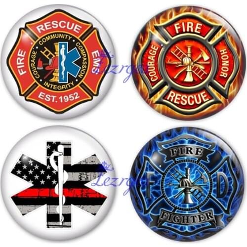 Firefighter Glass Cabochon, Round photo Firefighter glass cabochon demo flat back Making findings