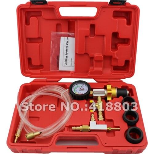 Radiator Coolant Vacuum Cooling System Refill Purging Tool Gauge Kit Quick Coupler Attachments