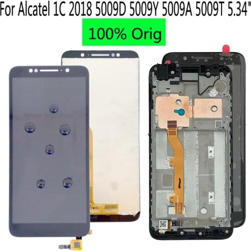 Shyueda 100% Orig For Alcatel 1C 2018 5009D 5009Y 5009A 5009T 5.34" IPS LCD Display Touch Screen Digitizer +Tool +Adhesive