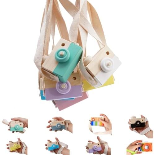 Cute Nordic Hanging Wooden Camera Toys Kids Toy Gift 10*8*5.5cm Room Decor Furnishing Articles Wooden Toys For Kid