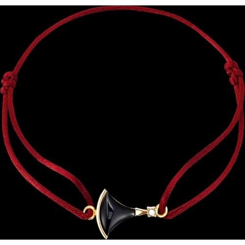Vankeliif brand Simple stainless steel fan shape ladies bracelet hand-woven retractable red rope bracelet jewelry accessories