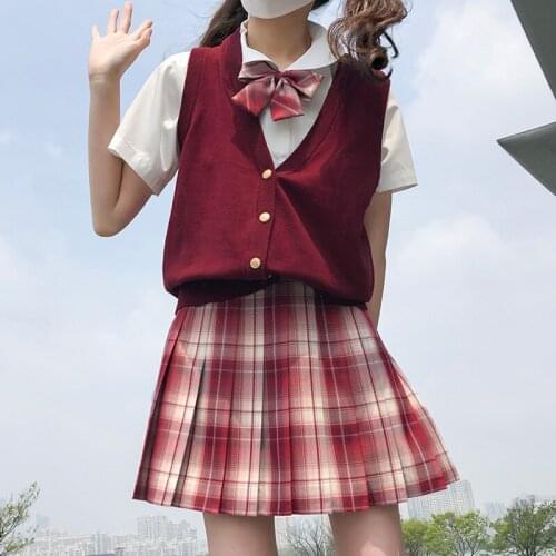 2020 Stundent Lady Girls High Waist Plaid Pleated Skirts JK School Uniform Anime Clothes Black