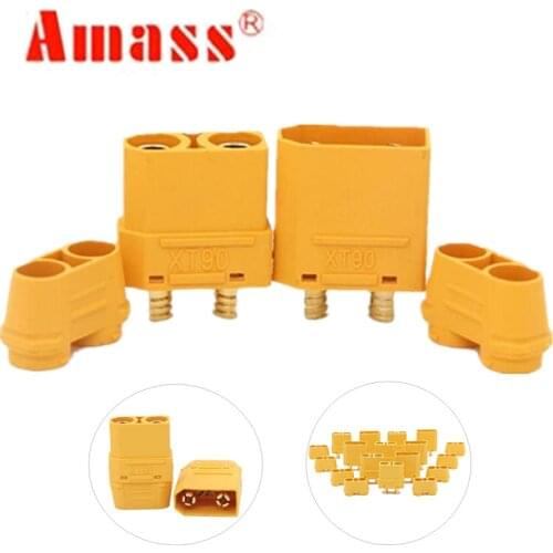 10 Pairs AMASS XT90H with Protective Insulating End Cap Connectors Male Female XT90 for RC Hobby Model Lipo Battery 40% Off