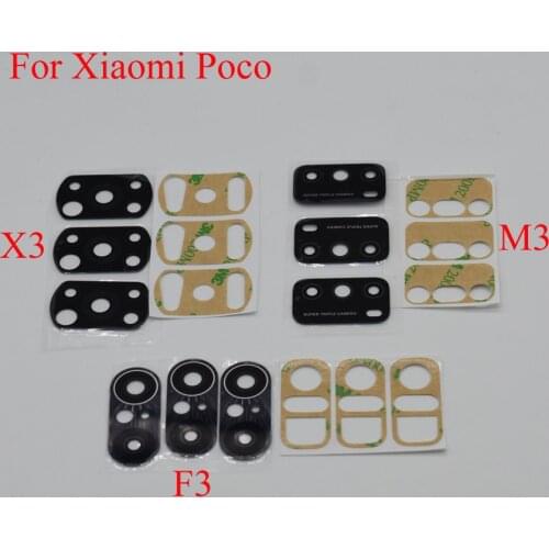 10pcs/lot High quality For Xiaomi mi Pocophone Poco F3 M3 X3 Back Camera Glass Lens Cover With Sticker