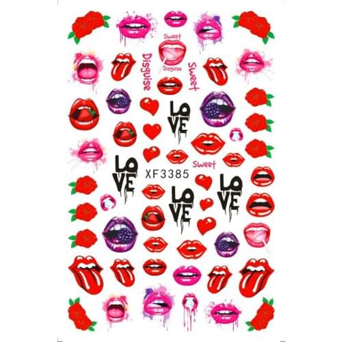 12sheet/set 12 types Sexy girl Nail Art Sticker Fashion Decal Nail Decorations DIY Design Nail Art Decorations
