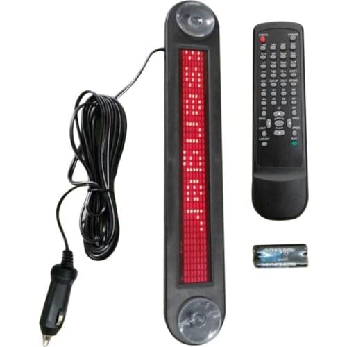 12V LED Car Sign Programmable Scrolling Red Message Sign Board With Remote Control Mini Advertising LED Screen 7x40 Dots