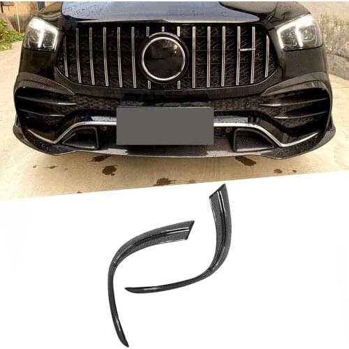 2pcs Dry Carbon Fiber for Mercedes Benz GLE Class W167 GLE53 AMG SUV 2020 UP Front Fog Lamp Fin Splitters Air Vents Trim Canards