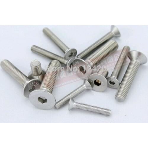 20pcs Metric M8*25mm Stainless Steel Countersunk Flat Head Hex Socket Cap Screw Bolts